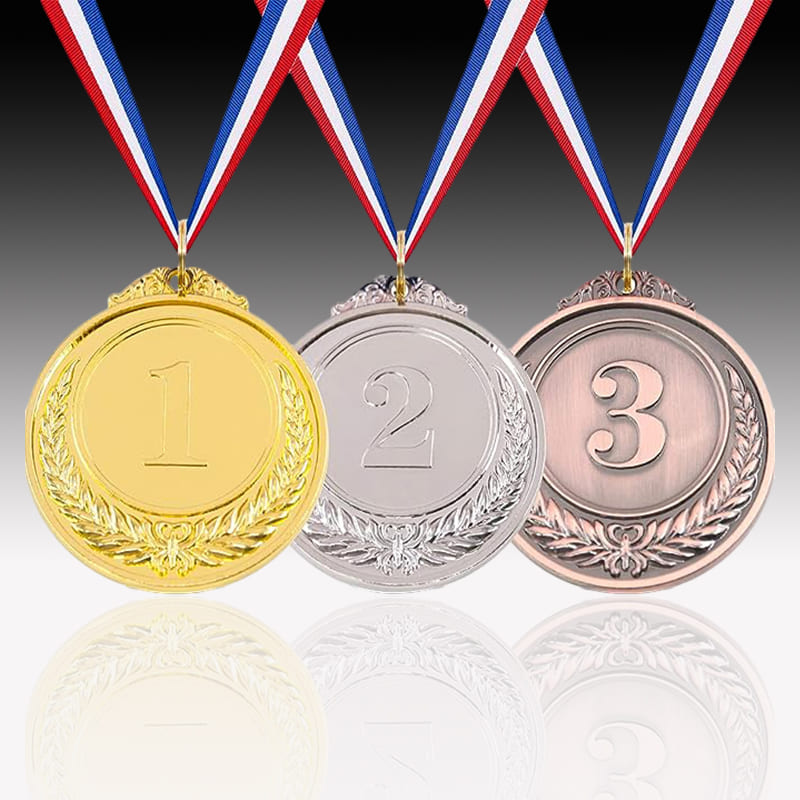 Custom Medal Gold Silver Bronze Logo For Sports Race